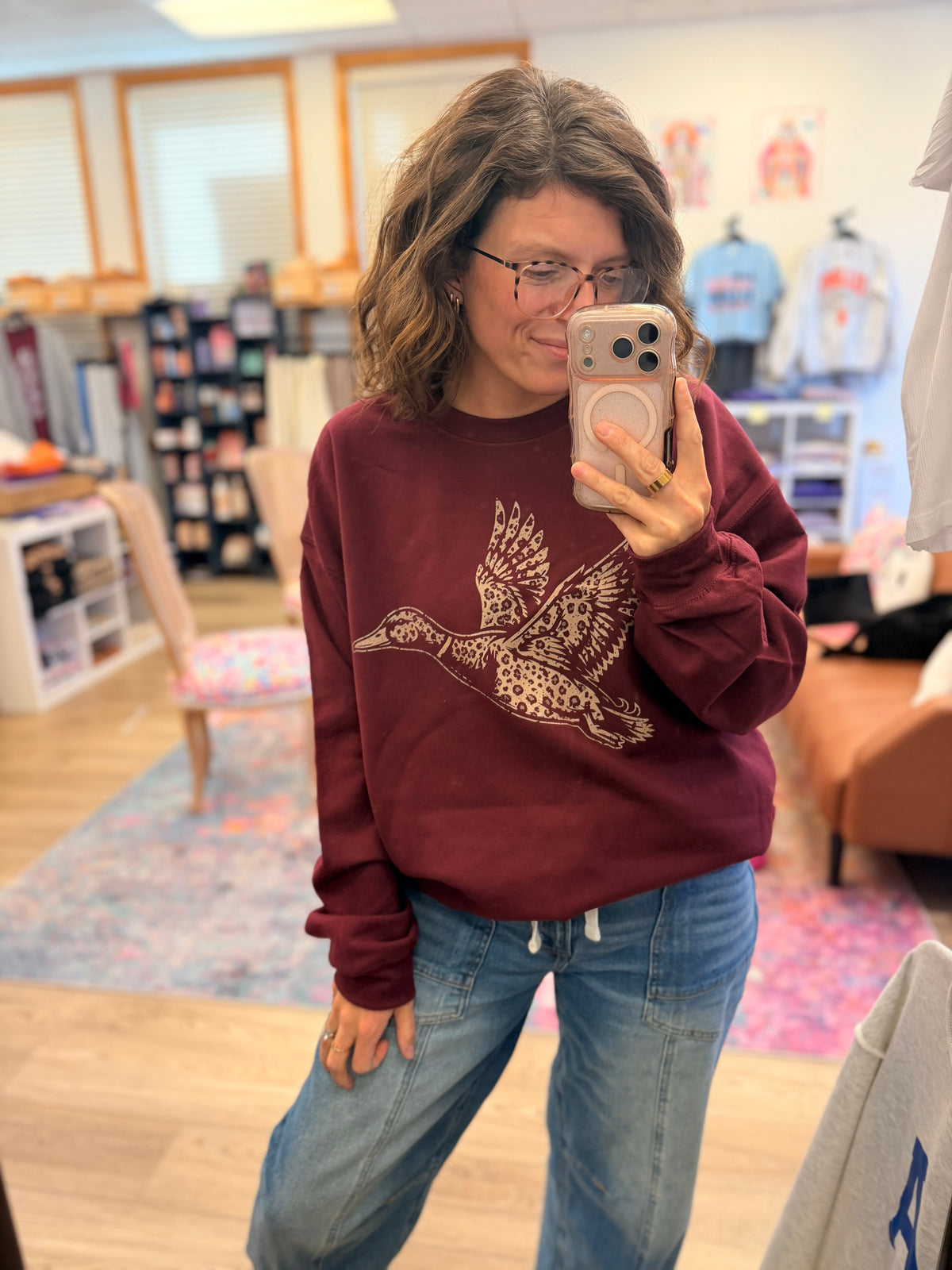 Leopard Duck Crewneck Sweatshirt