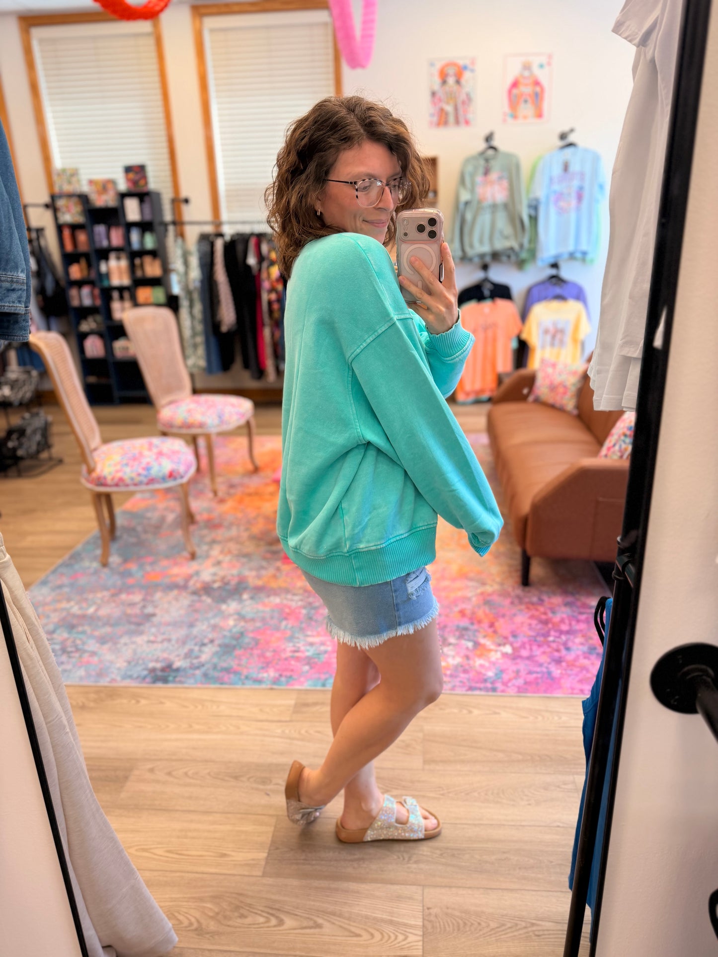 Crossover Coziest Acid Wash Fleece Pullover
