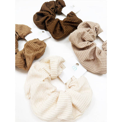 Neutral Tone Waffle Scrunchies