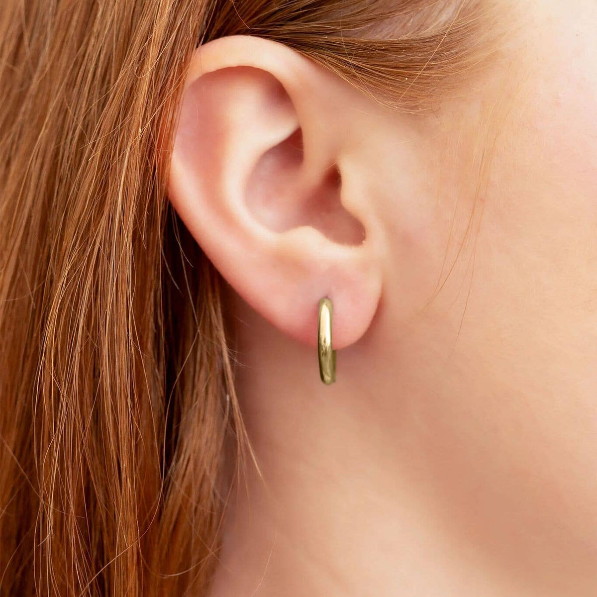 Geometric Huggie Hoop Earrings 18K Gold PVD Stainless Steel