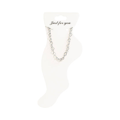 18K Gold Stainless Steel Linked Hearts Anklet