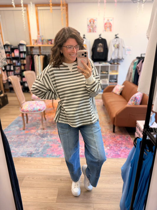 Stripe Waffle Top