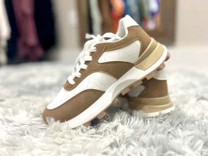 Neutral Block Tennis Shoe