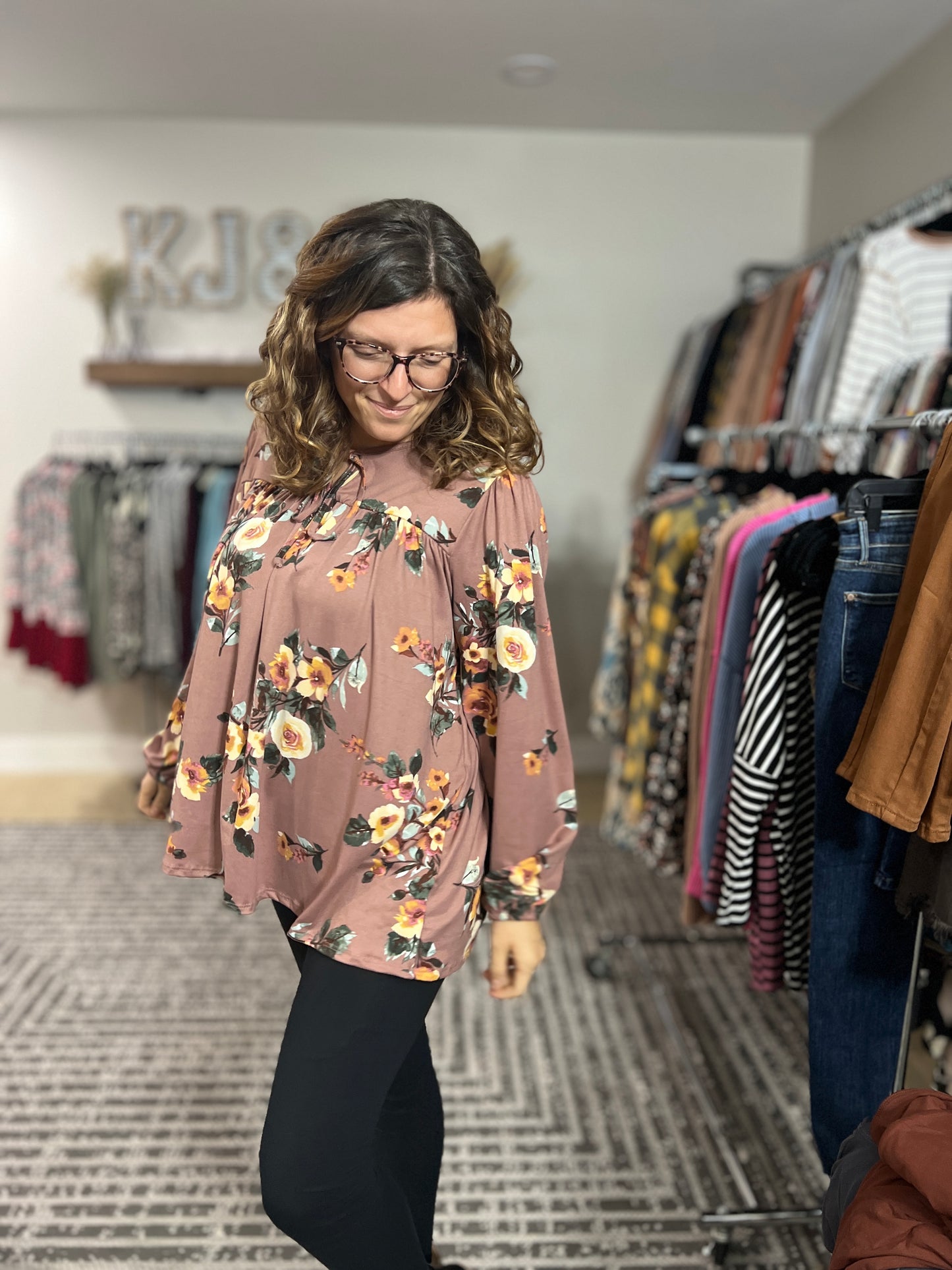 Mocha Blossom Bliss Blouse