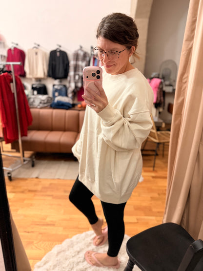 Simple Fleece Tunic Pullover-note sizing