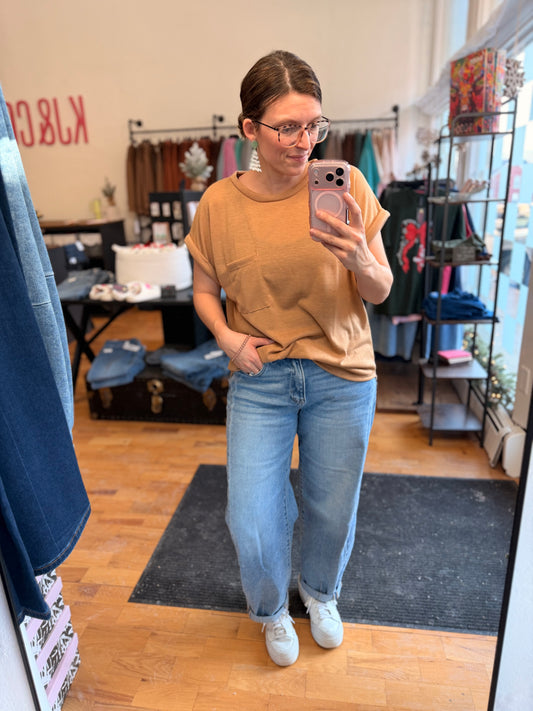 Hacci Rolled Sleeve Pocket Tee