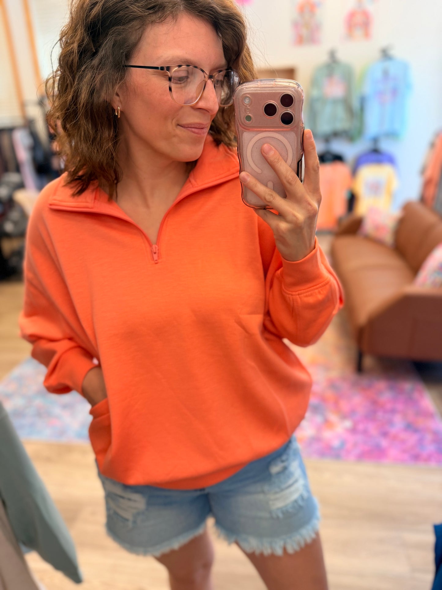 Luxe Scuba Half Zip Pullover
