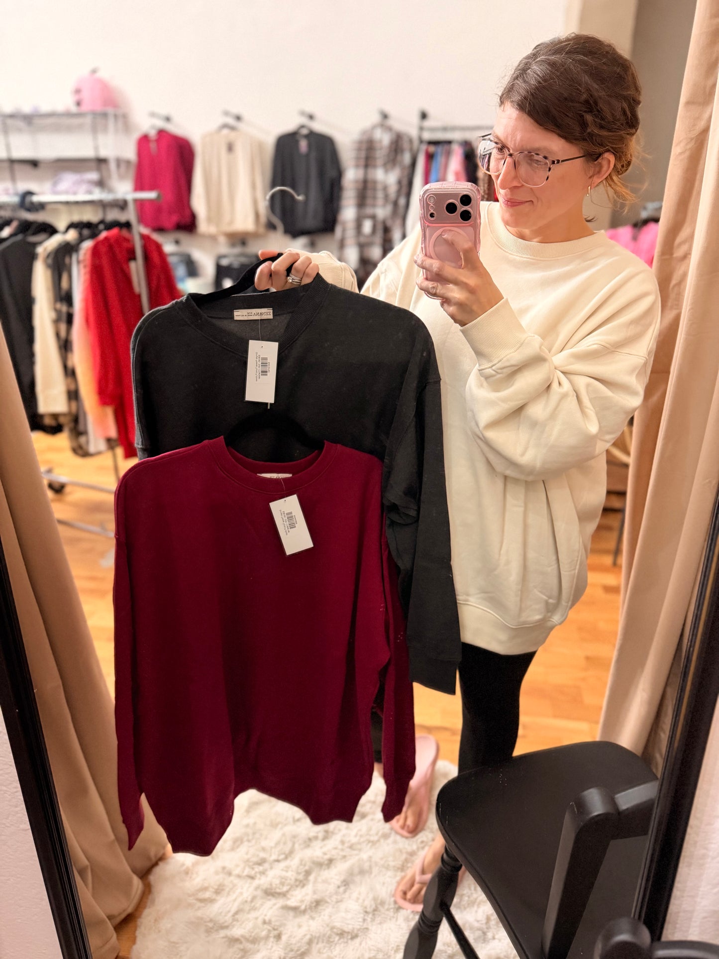 Simple Fleece Tunic Pullover-note sizing