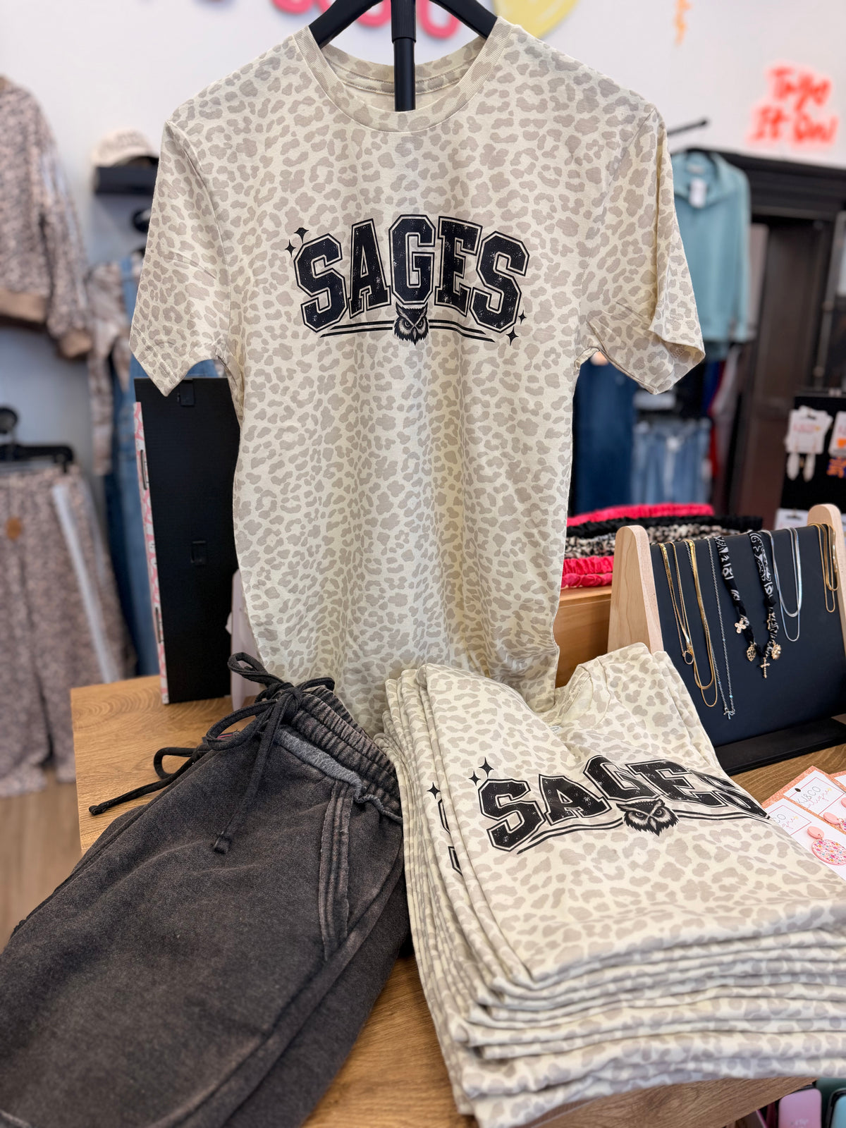 Natural Leopard Sages Tee