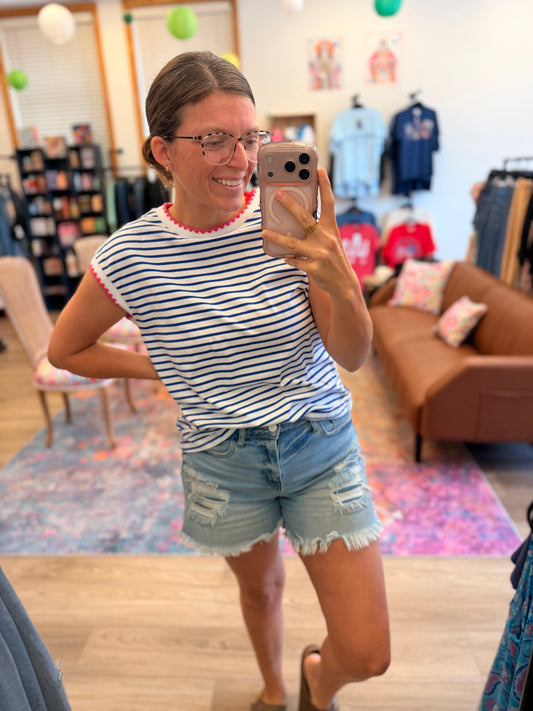 Coastal Stripe Ringer Tee