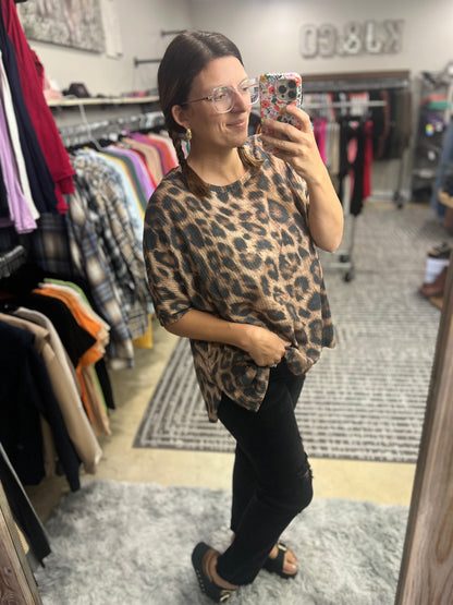 Animal Print Waffle Top