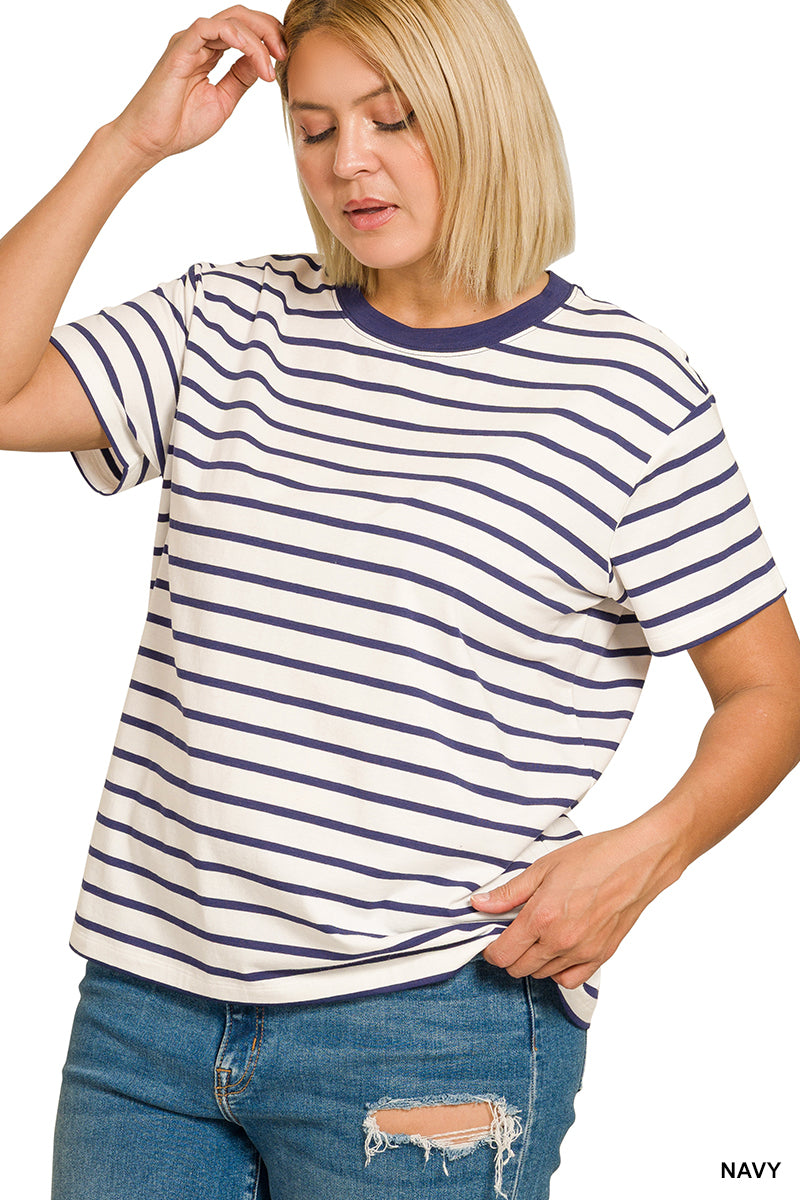 Modern Stripe Crew Tee