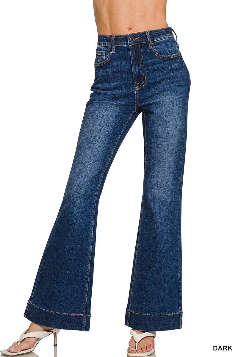 Zenana Tummy Control Flare Denim