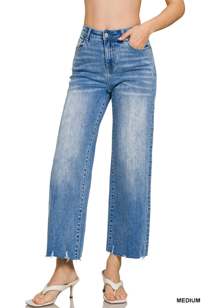 Zenana Wide Leg Cropped Denim