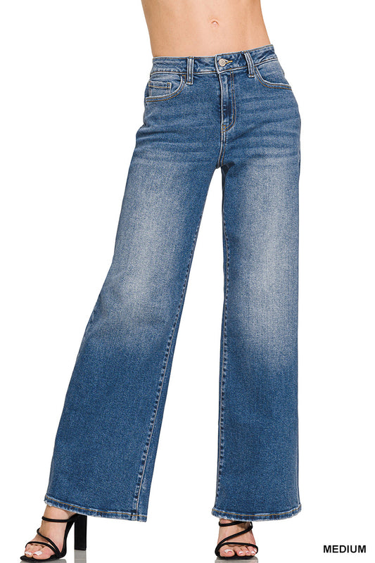 Zenana High Waist Straight Denim-31.5 inseam