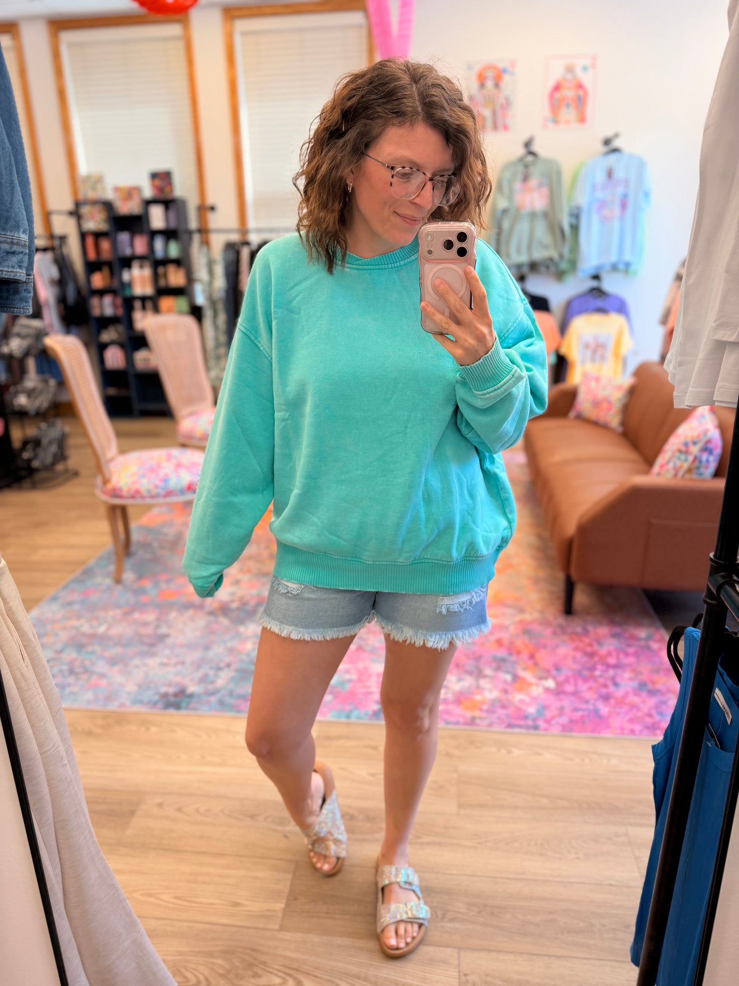 Crossover Coziest Acid Wash Fleece Pullover