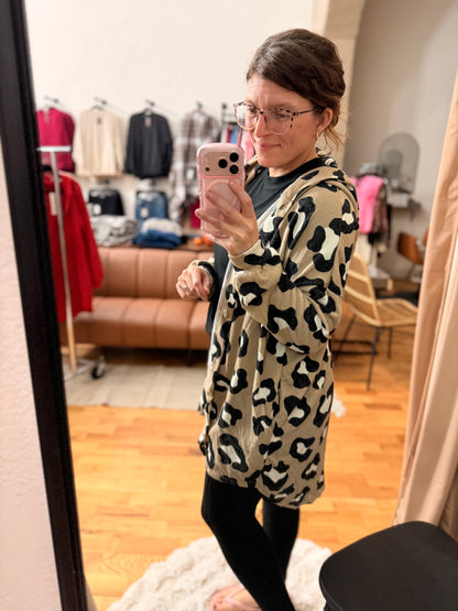 Animal Print Button Down Cardigan