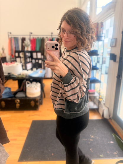 Colorblock French Terry Pullover