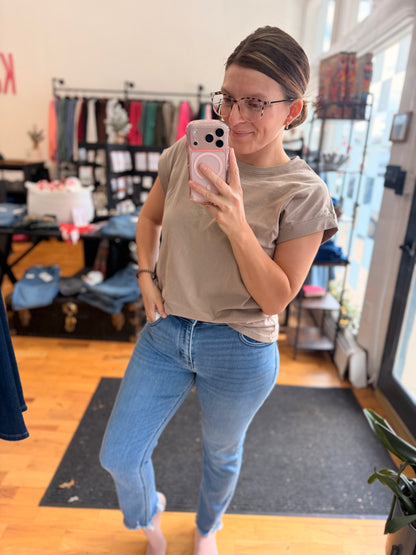 DOORBUSTER-Basic Rolled Sleeve Cotton Tee