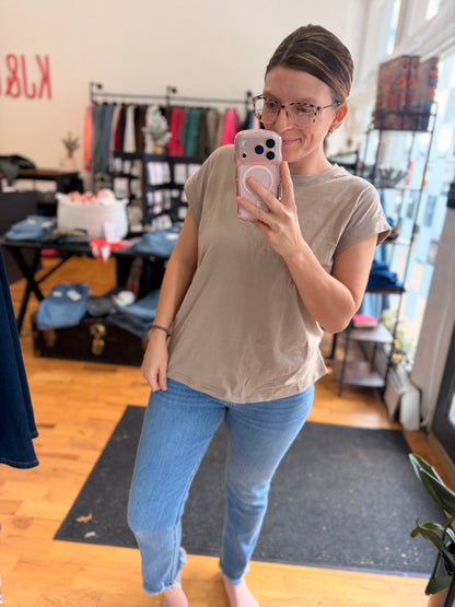 DOORBUSTER-Basic Rolled Sleeve Cotton Tee