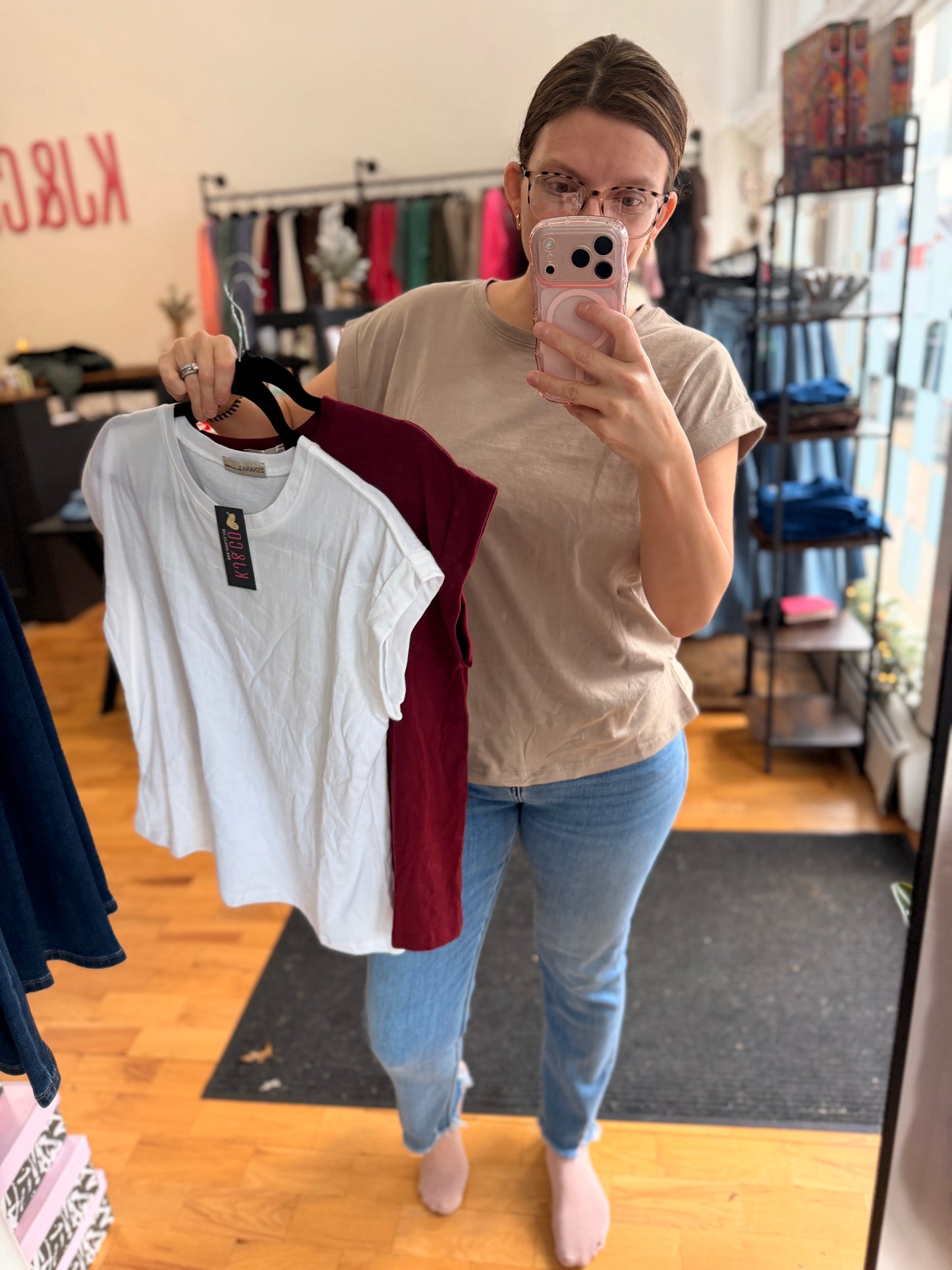 DOORBUSTER-Basic Rolled Sleeve Cotton Tee