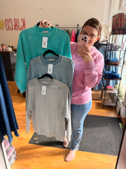 Acid Wash Fleece Sweatshirt