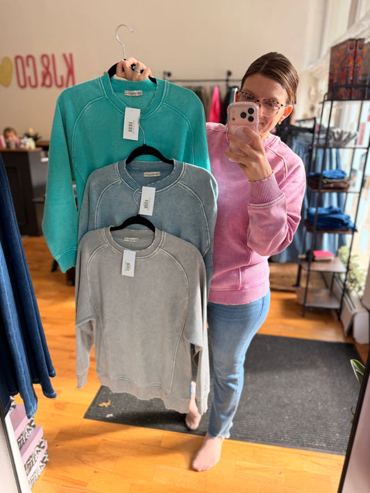 Acid Wash Fleece Sweatshirt