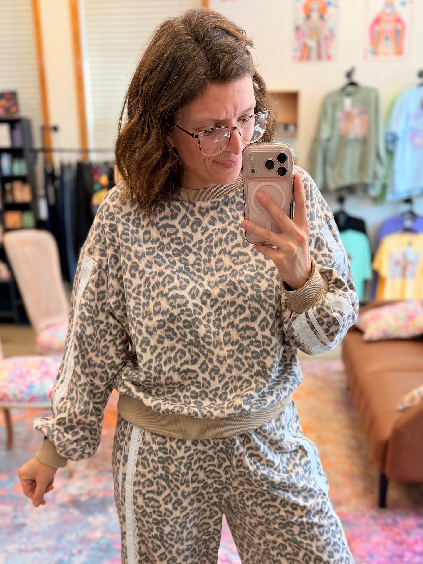 Luxe Leopard French Terry Sweatshirt