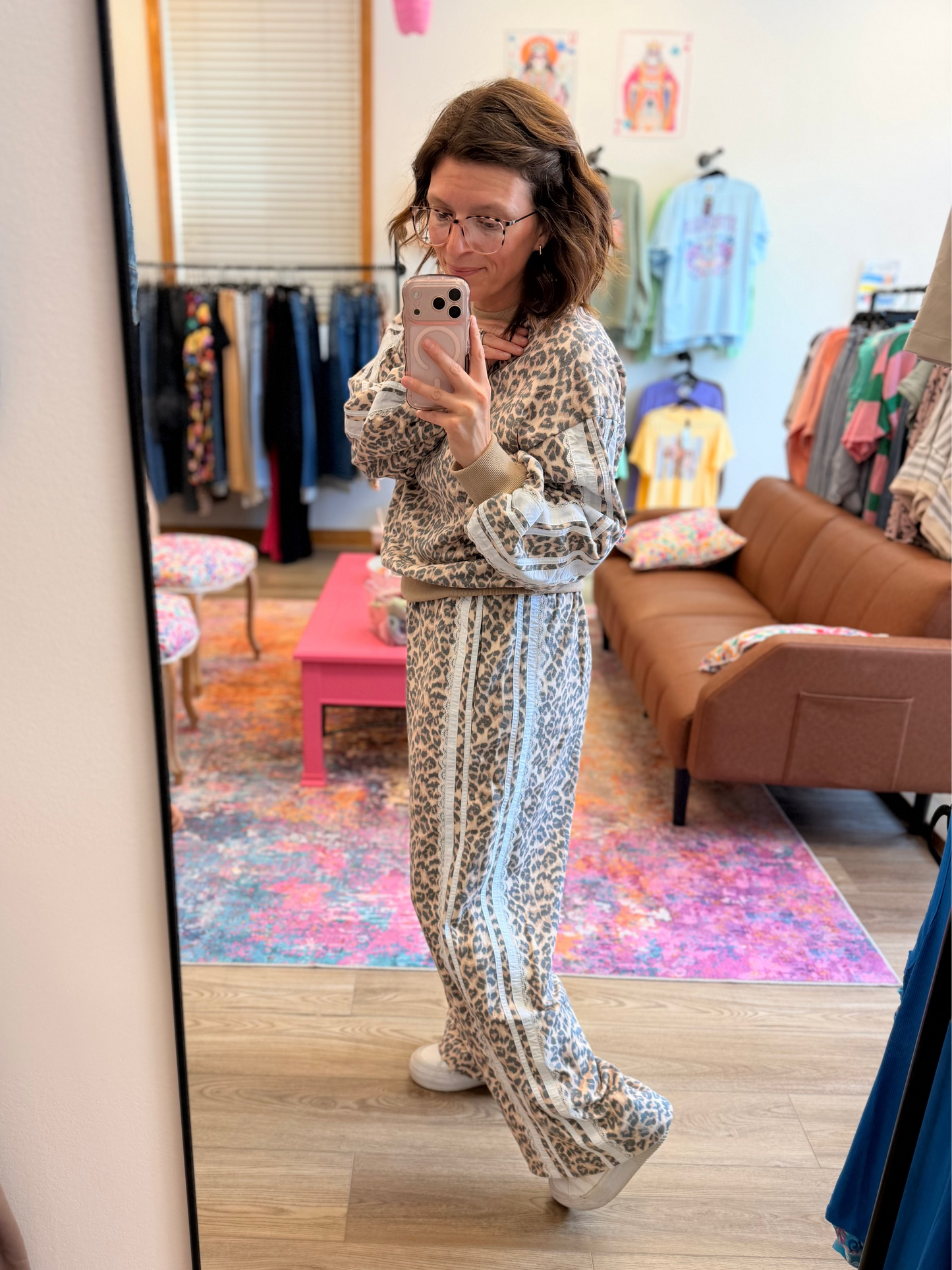 Luxe Leopard French Terry Sweatpants
