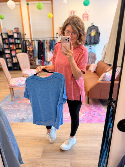 Lightweight Side Slit Hacci Tee