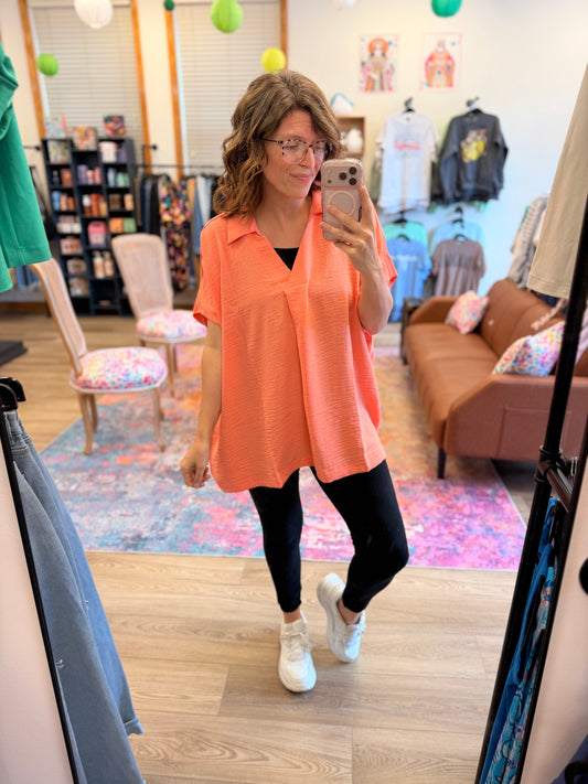 Oversized Collared Airflow Blouse