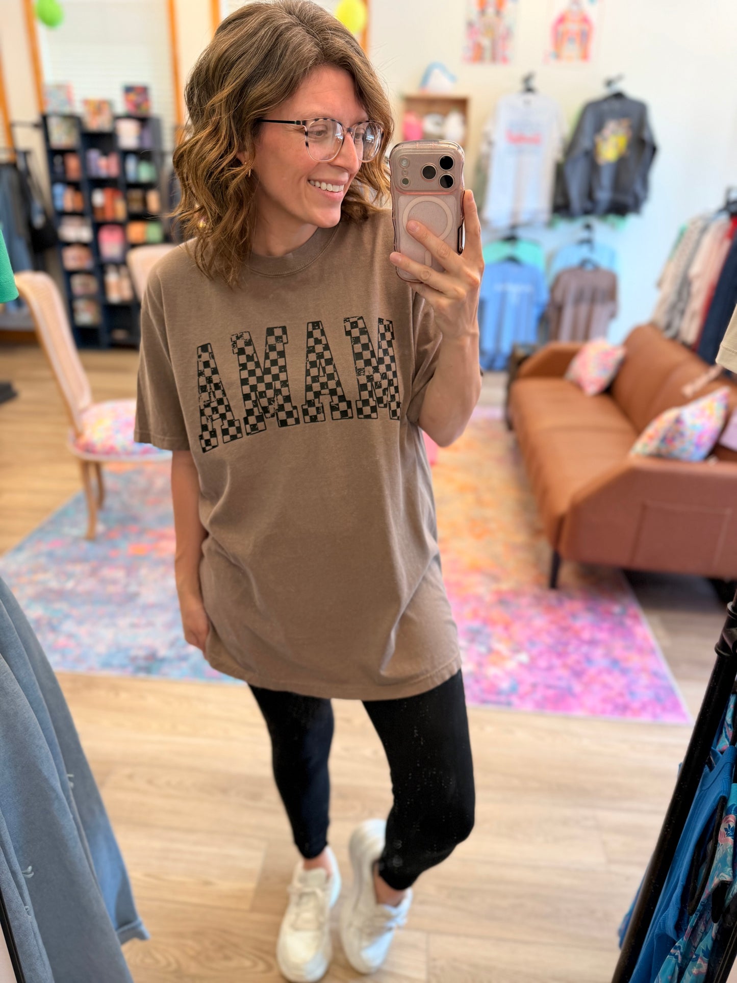 Mama Checkered Vintage Graphic Tee