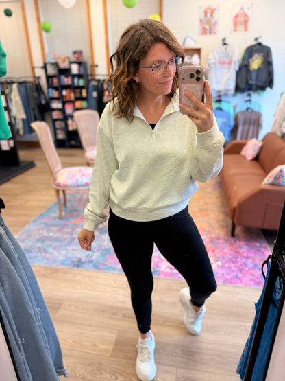 Luxe Scuba Crop Half Zip Pullover