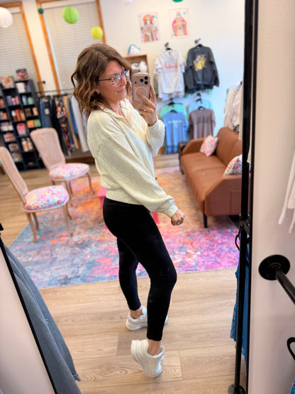 Luxe Scuba Crop Half Zip Pullover