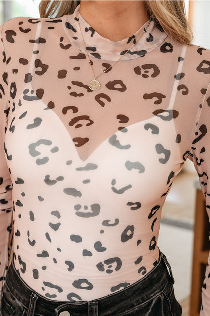 Animal Print Mesh Bodysuit