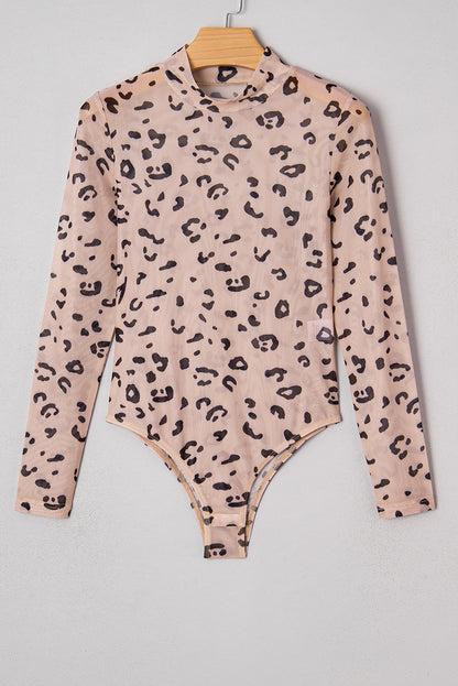 Animal Print Mesh Bodysuit