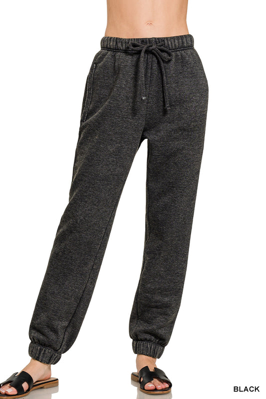 Coziest Acid Wash Fleece Sweatpants