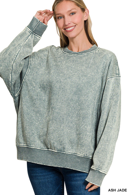 Crossover Coziest Acid Wash Fleece Pullover