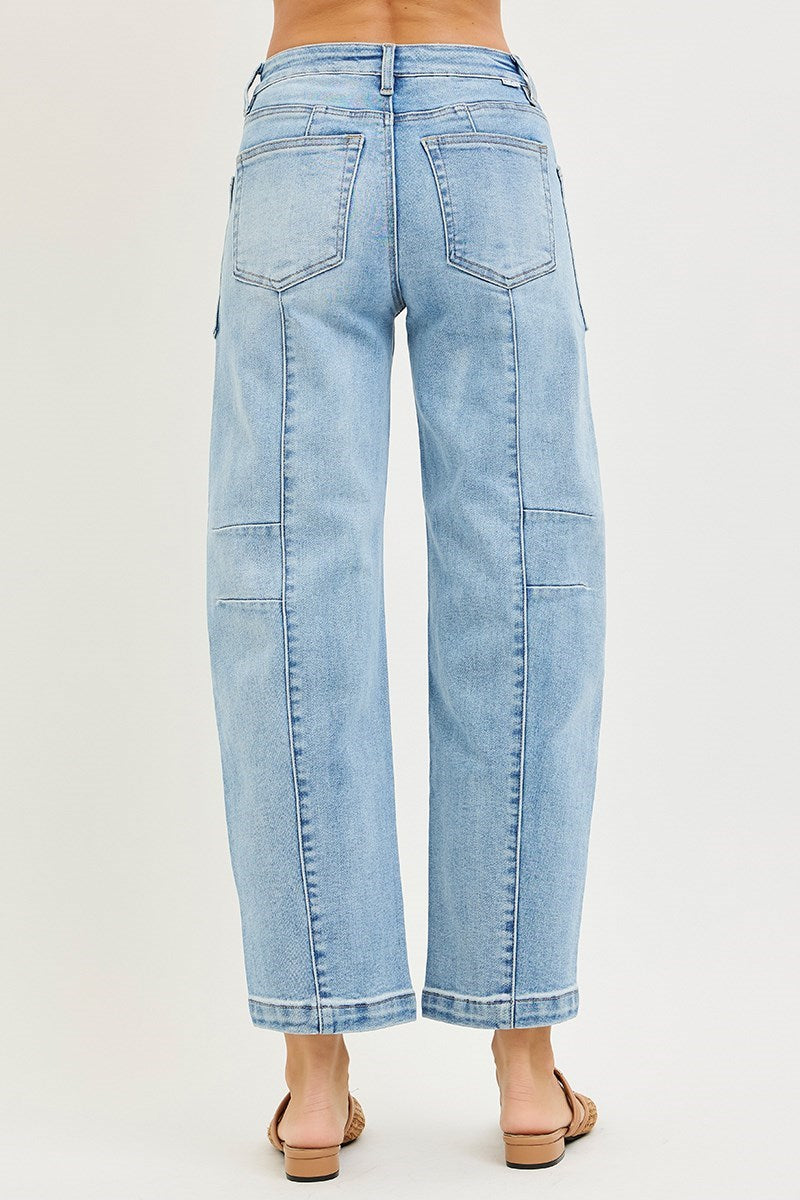 Risen Slouchy Ankle Boyfriend Barrel Jean