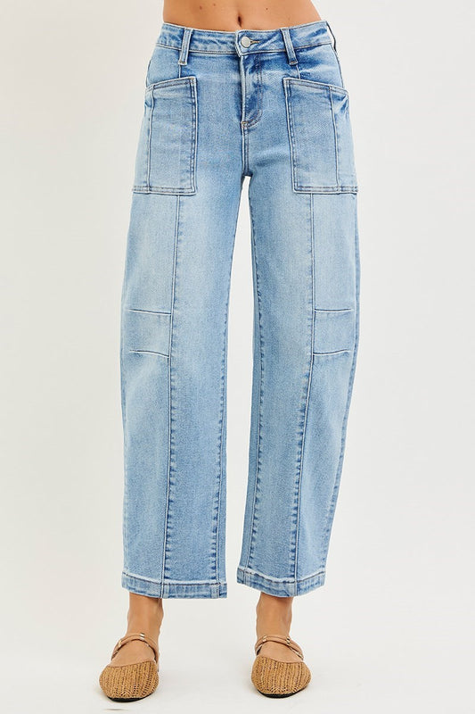Risen Slouchy Ankle Boyfriend Barrel Jean