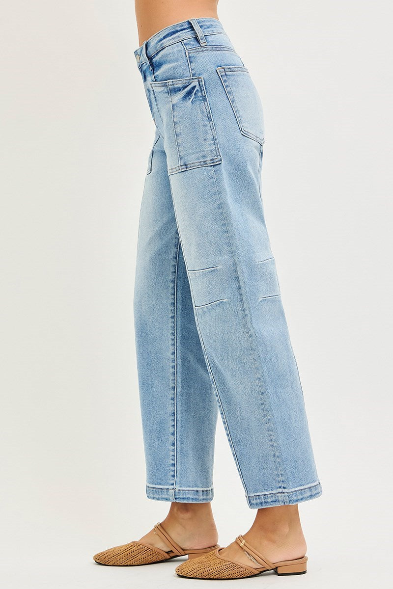 Risen Slouchy Ankle Boyfriend Barrel Jean