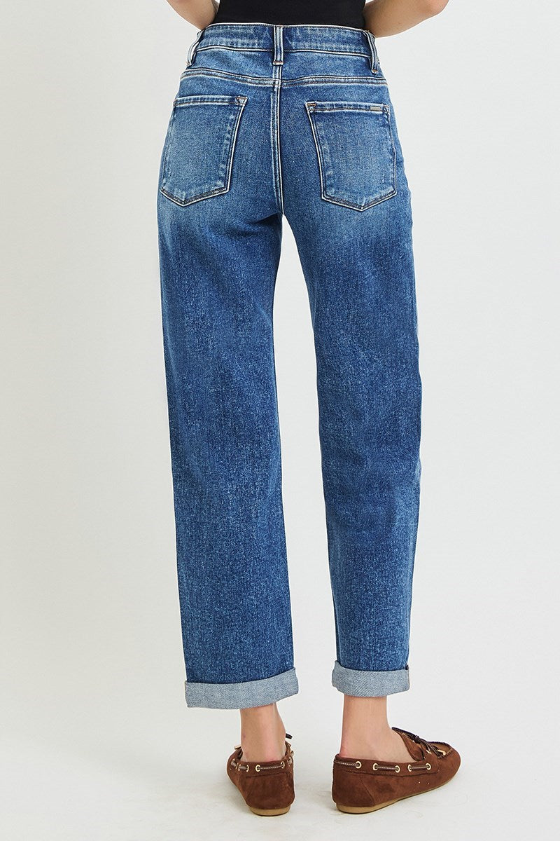 Risen High Rise Distressed Boyfriend