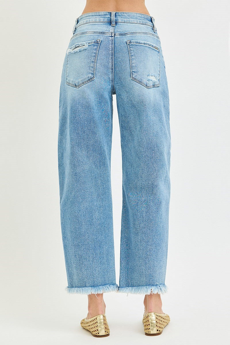 Risen High Rise Distressed Barrel Crop