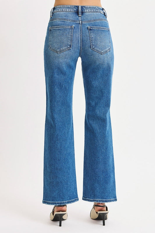 Risen High Rise Ankle Straight Distressed