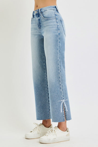 Risen High Rise Crop Bow Detail:Tummy Control