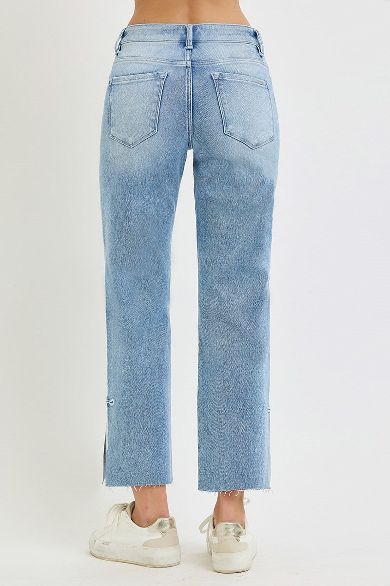 Risen High Rise Crop Bow Detail:Tummy Control