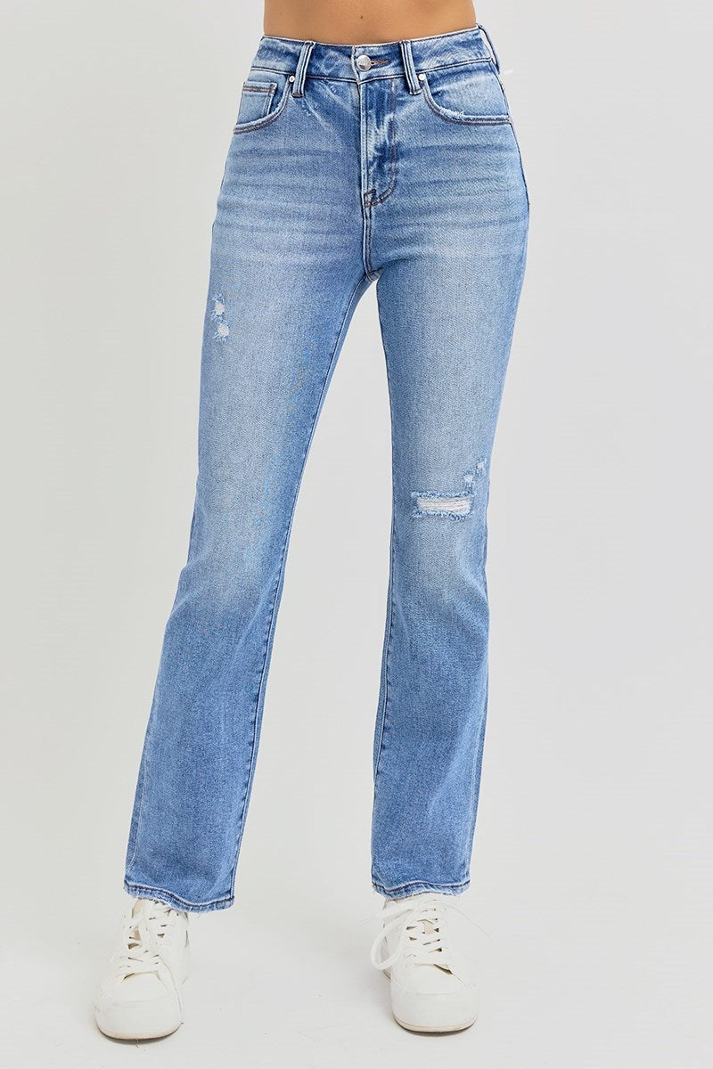 Risen High Rise Ankle Straight Jean