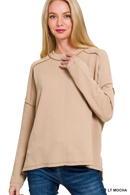 Long Sleeve Ribbed Basic Tee