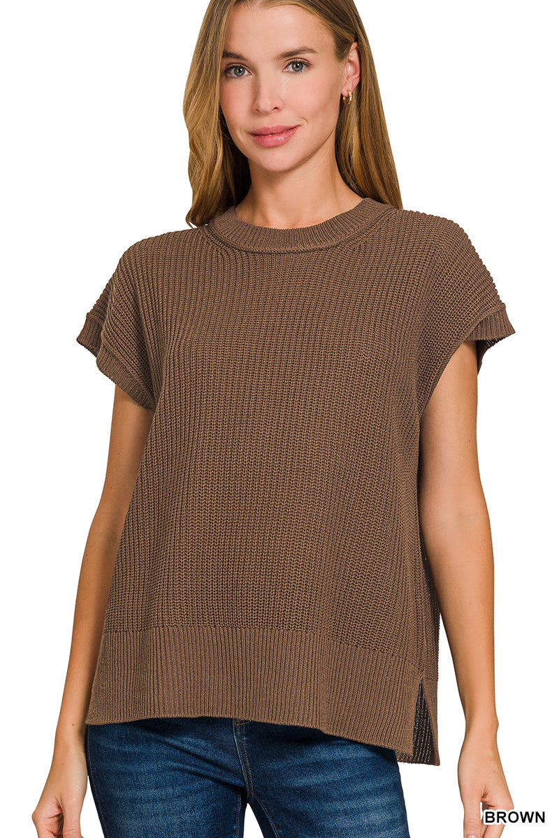 Oversized Crew Neck Sweater Vest