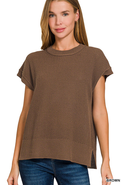 Oversized Crew Neck Sweater Vest